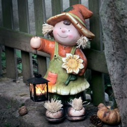 Садовая фигура "Девочка с фонариком. Осень" Высота 40 см